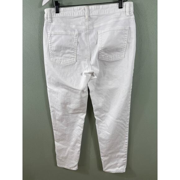 Eileen Fisher Women's Size 10 White Mid Rise Tapered Casual Everyday Denim Pants - Picture 9 of 10